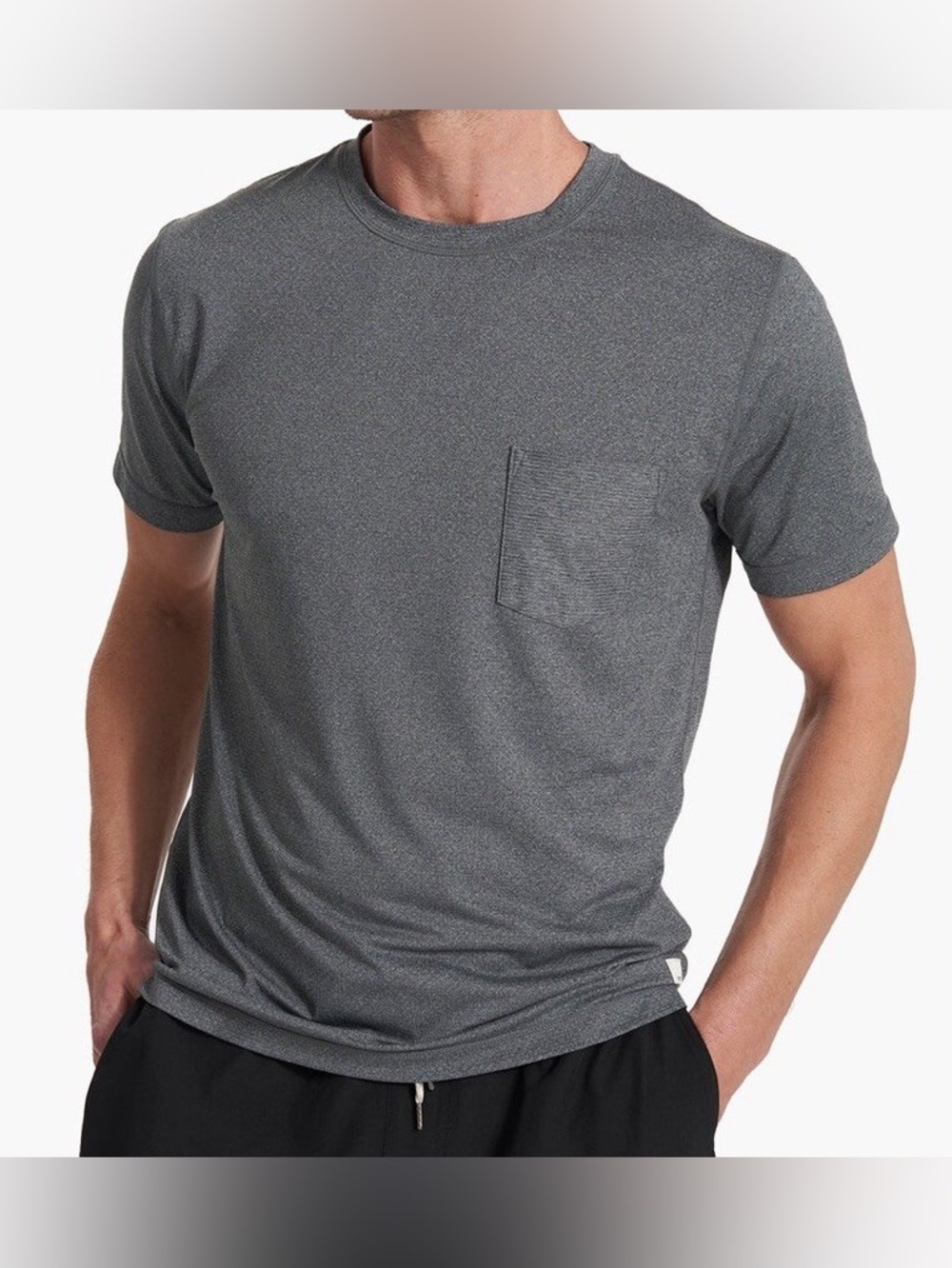 Vuori Tradewind Performance Pocket Tee Grey Heather- Men’s Small NWOT